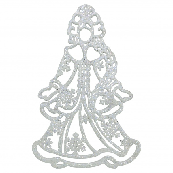 Елочная игрушка Снігурочка 12x10 см белый