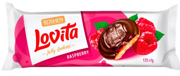 Печенье Roshen Lovita Jelly Cookies с желейной начинкой со вкусом малины 135 г 