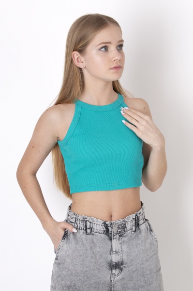 Кроп-топ для дівчаток Mevis 4608 07 р.146 бірюзовий 4608 