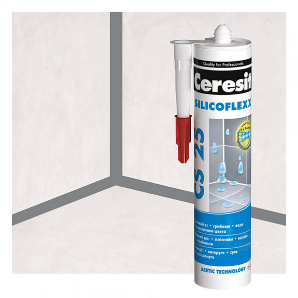 Герметик силіконовий Ceresit CS 25 SILICOFLEXX сірий 280 мл