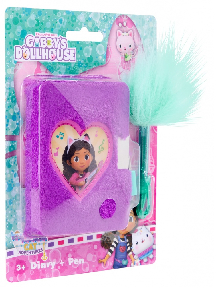 Блокнот Gabby's Dollhouse пушистый на замке с ручкой GD99988