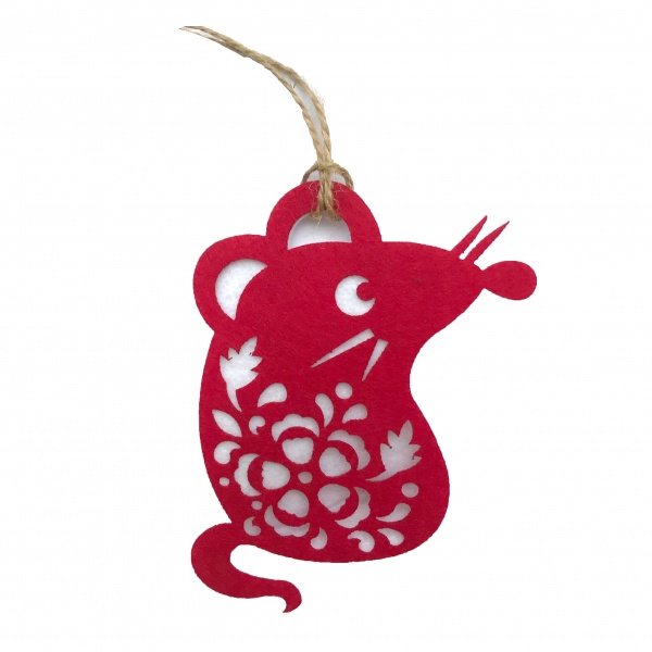 Подвес из фетра Крыска 4 мм 13 см мульти