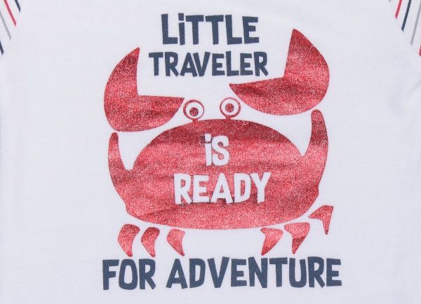 Дитяча футболка Фламінго р.74 білий із принтом 500-222-9 