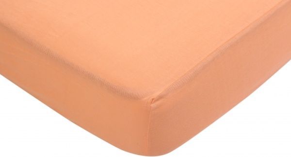 Простынь на резинке 180x200 см персиковый Luna 