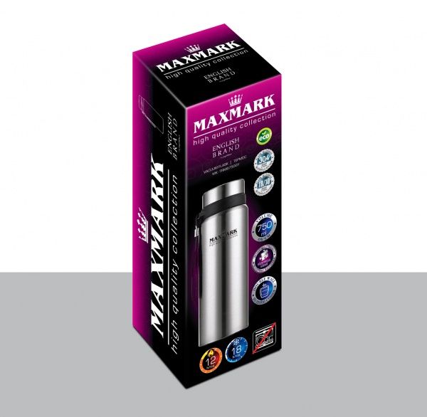 Термос Modern 750 мл серебряный MK-TRM8750GY Maxmark