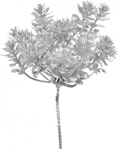 Гілочка декоративна пластик срібло 24 см K-709683 