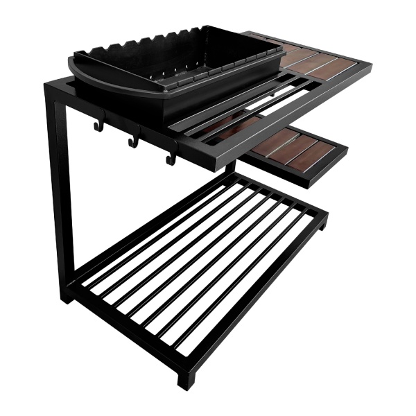 Мангал Metalzavod ЛОФТ ML9-4CP на 9 шампуров 4 мм на дровнице с полкой СР