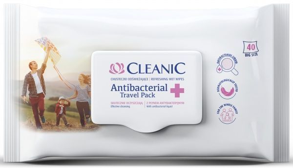 Вологі серветки Cleanic Antibacterial Travel Pack 40 шт.