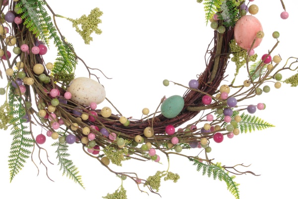 Венок пасхальный с яйцами 55х26 см 17S3116