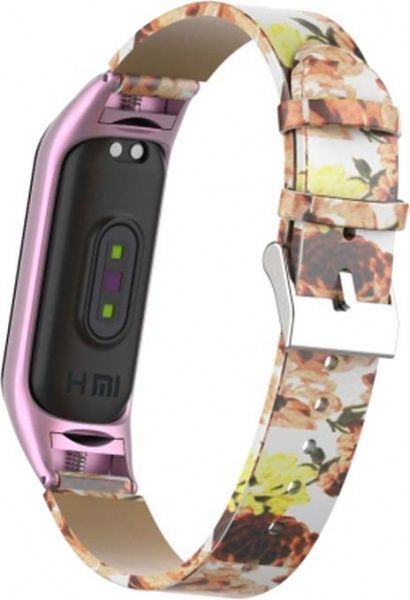 Змінний ремінець Xiaomi Smart Band для Mi Band 4/3 Print Квіти orange 589075 