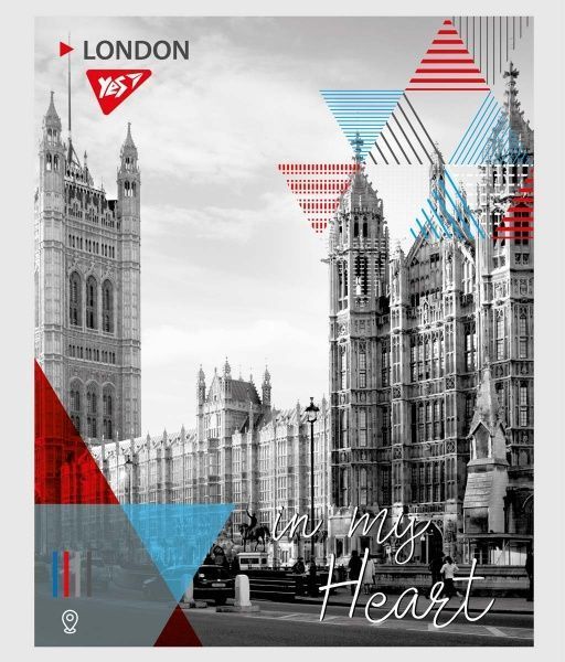 Зошит шкільний А5/96 в клітинку City of your heart 765304 YES