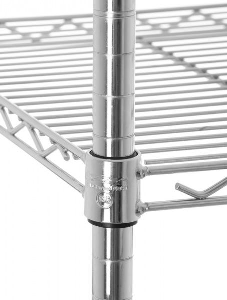 Стеллаж металлический хромированный 1500x1200x450 мм серый металлик