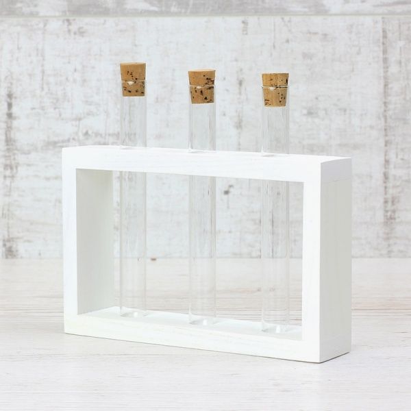 Підставка декоративна Склоприлад із пробірками біла 300543