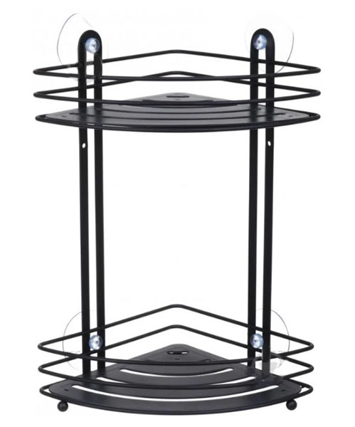 Полочка угловая Trento двойная 27x19,5x37 см черный 