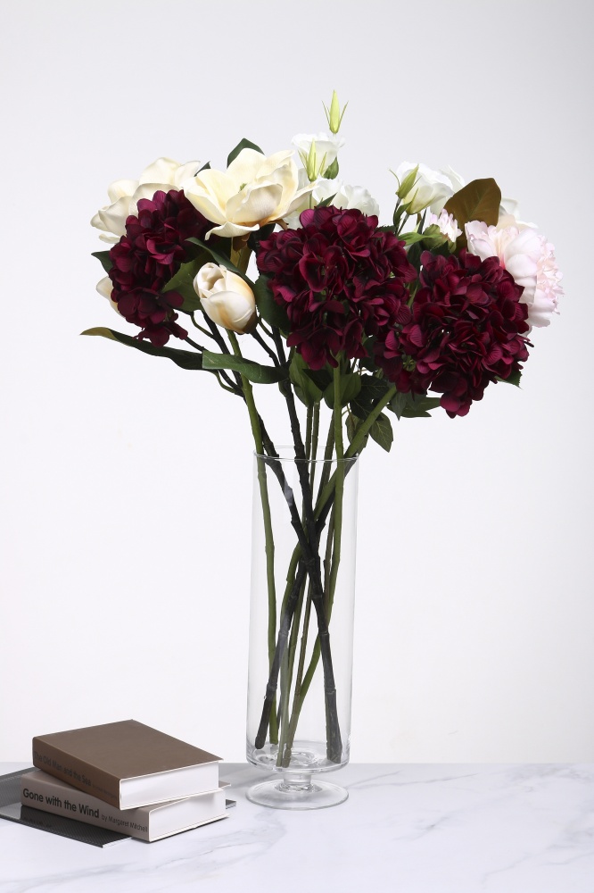 Ваза на ножке Цилиндр d12 25 см прозрачная 20110.3