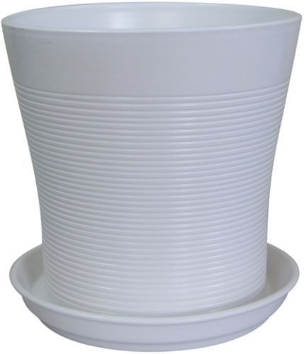 Горщик керамічний Оріана-Запоріжкераміка Вуаль різний круглий 4л білий (071-01-028) 