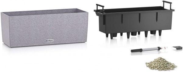 Вазон пластиковый Lechuza BALCONERA Stone 50 прямоугольный 8л песочно-бежевый (15651) 