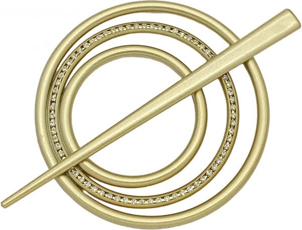 Заколка Круг 2 Элит d90 мм золото В0024-3 MISLT