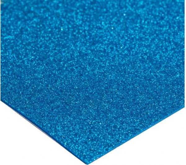 Фоаміран з блискітками на клейкій основі MX61858 2 мм 20х30 см блакитний