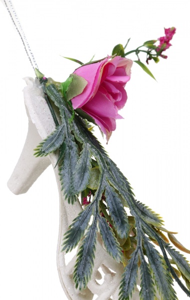 Декоративная подвеска Туфелька с декором 15 см белый HFW11