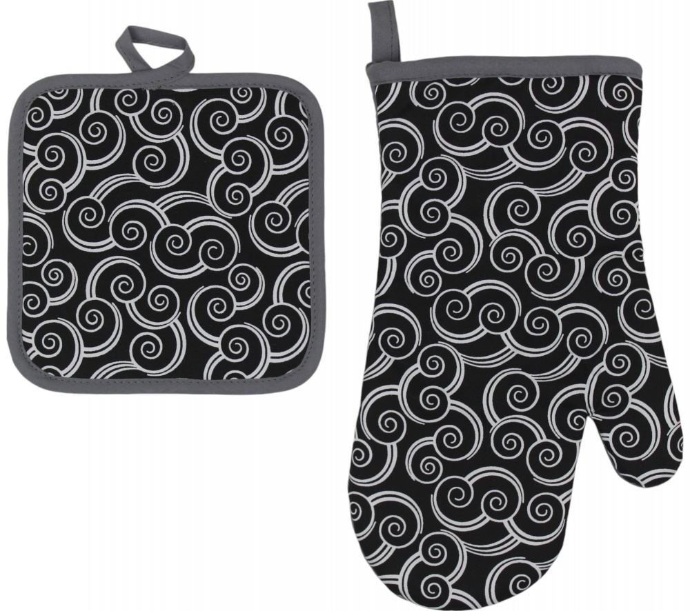 Набор кухонный прихватка и варежка Luna Nami черный La Nuit