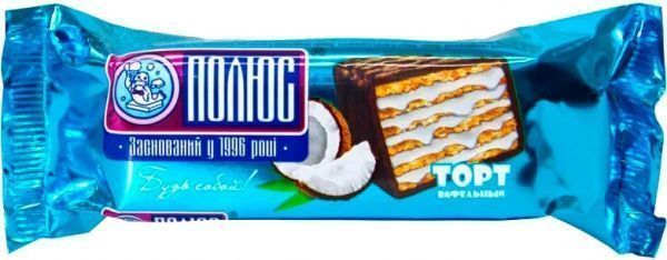 Вафли Полюс глазированные 60 г Кокос 