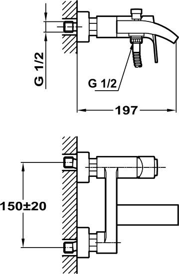 Смеситель для ванны/душа Teka Palma (651011200)