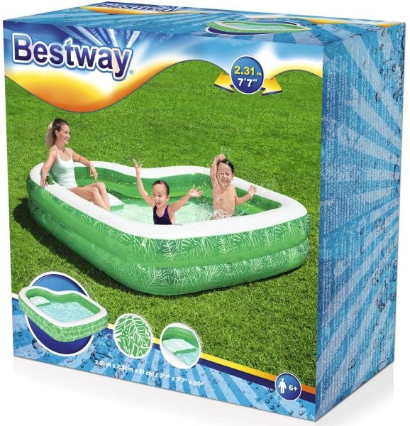 Басейн надувний Bestway Tropical Paradise із сидінням 231x231x51 см