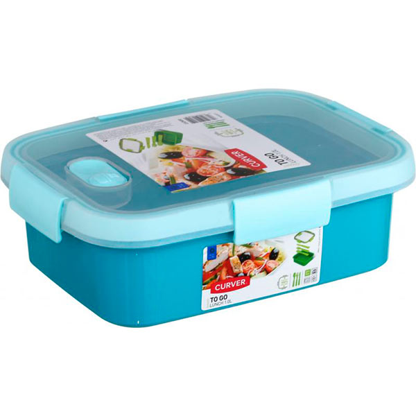 Контейнер с крышкой To Go Lunch 1 л голубой 232688 Curver