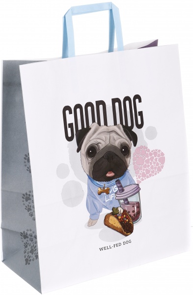 Пакет паперовий 320х150х380 білий з ручками