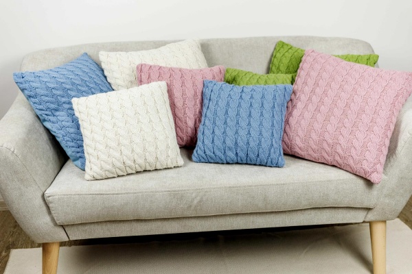 Подушка декоративная Косы 33x33 см кремовый 