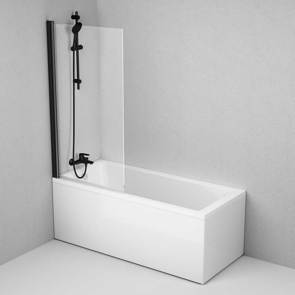 Шторка для ванни AM.PM Gem W90UBS-D080-140BT, поворотна