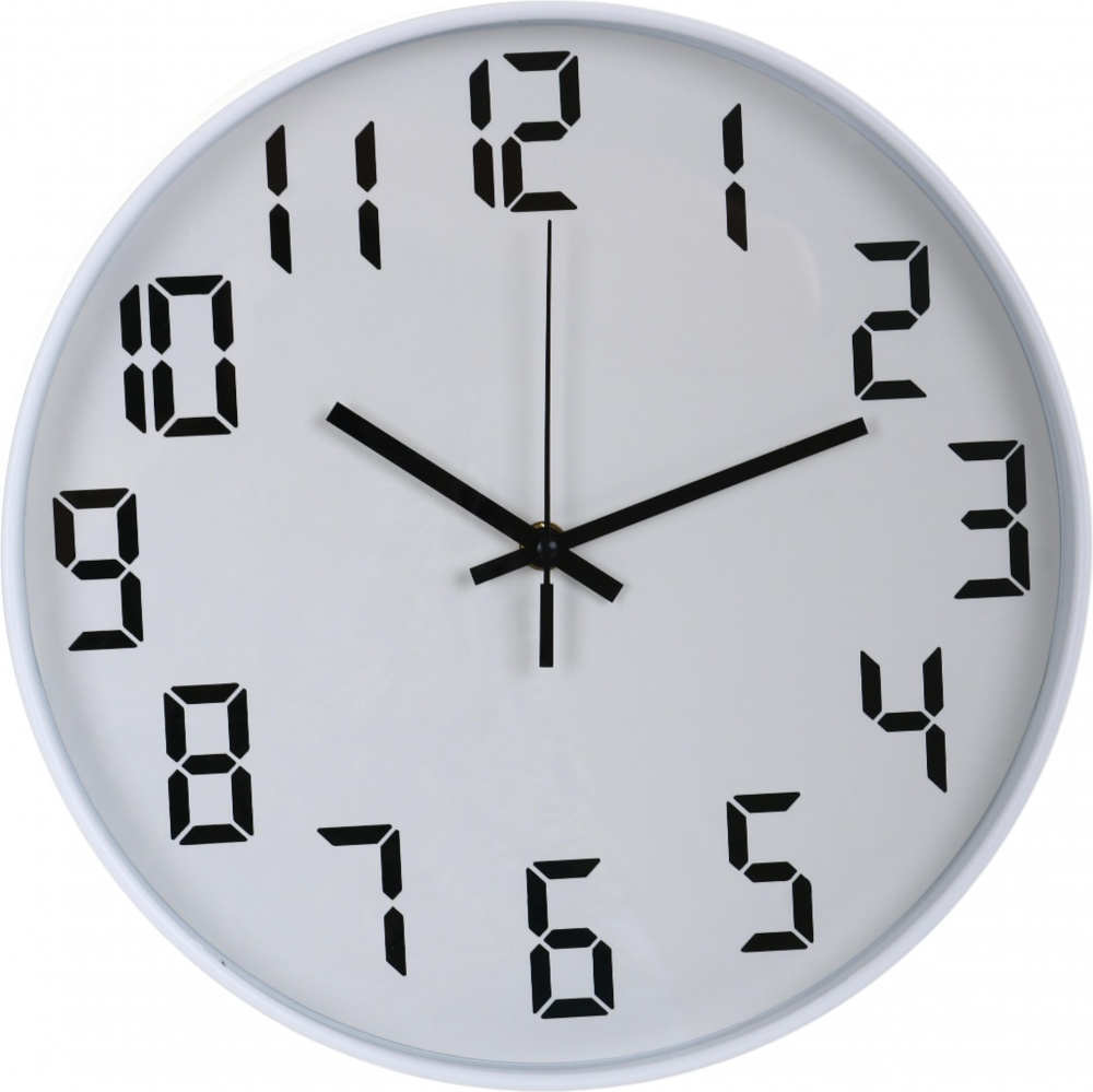 Часы настенные Laconic 30 см белый с черным