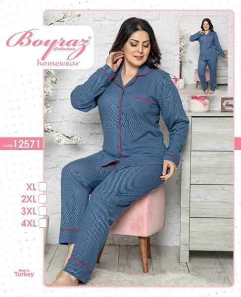 Піжама жіноча Бойраш дрібний горох р. 2XL синій 12571 