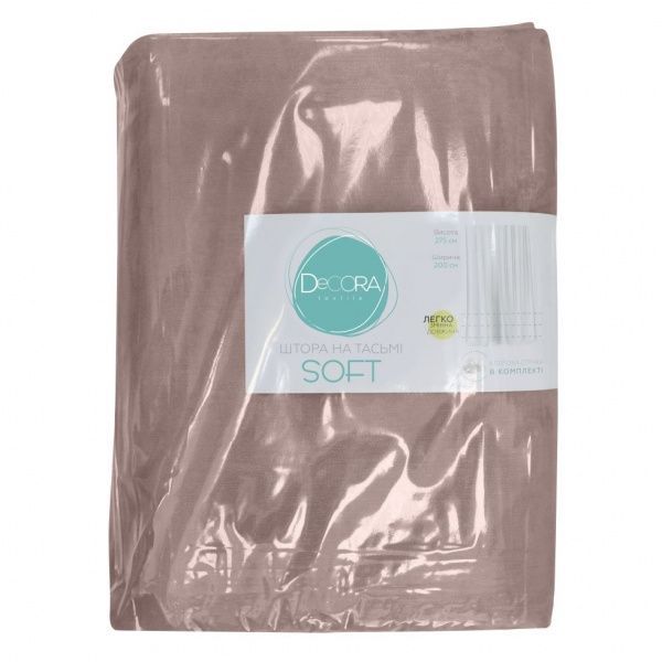 Штора Soft 200х275 см рожевий Decora