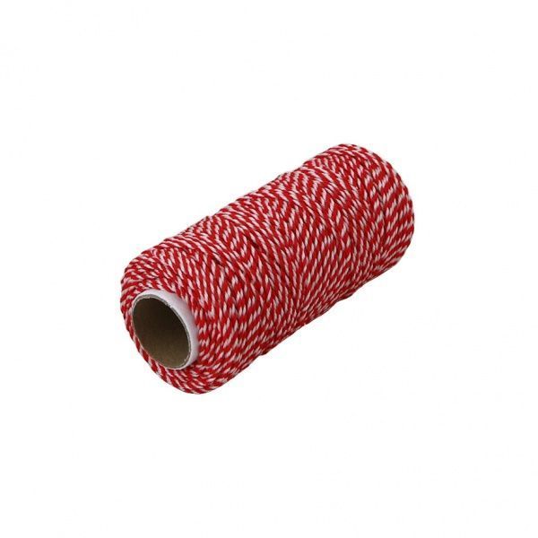 Шнур Радосвіт поліпропіленовий плетений 1,2 мм 80 м біло-червоний