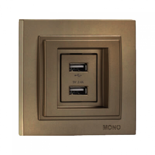 Розетка USB подвійна Mono Electric Despina бронзовий 102-232305-178