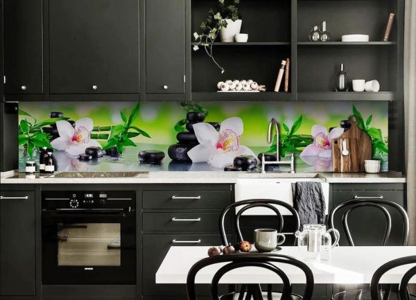 Наклейка на кухонный фартук Zatarga Орхидея и бамбук 65x250 см