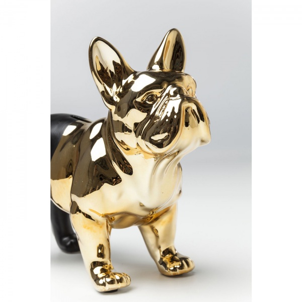 Скарбничка KARE Design Bulldog чорний із золотим 28x34x15 см