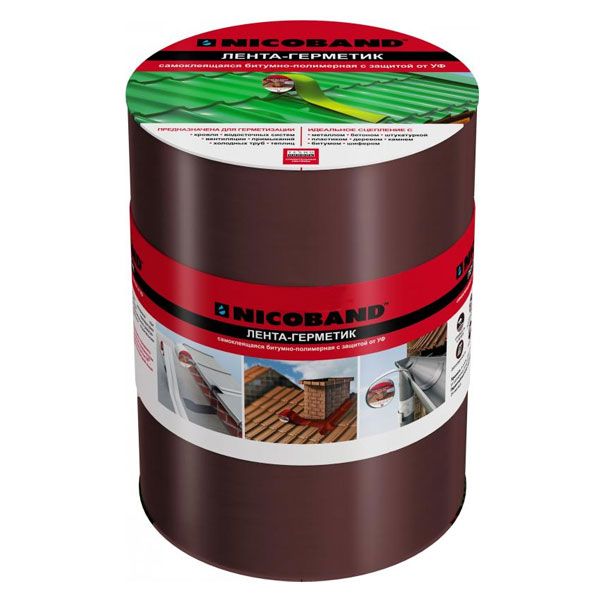 Покрівельно-ущільнююча стрічка ТЕХНОНІКОЛЬ Nicoband 10 м х 150 мм коричневий