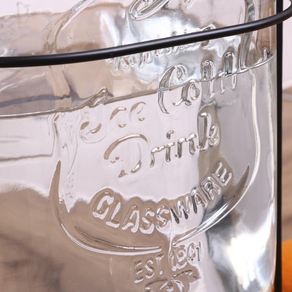 Емкость для напитков Water Drops 8 л с крышкой и краном на металлической подставке