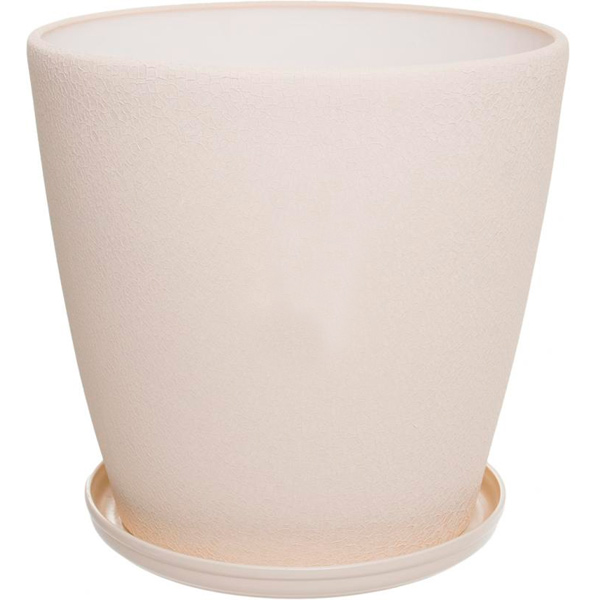 Горщик керамічний Оріана-Запоріжкераміка Грація №0 шовк бежевий круглий 30л бежевий (056-0-013) 