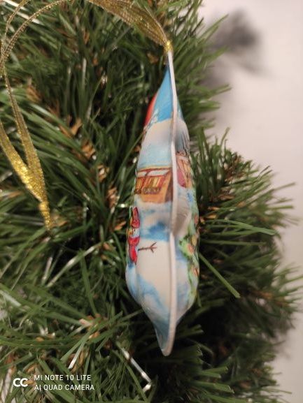 Елочная игрушка Елка и Снеговик 10 см 