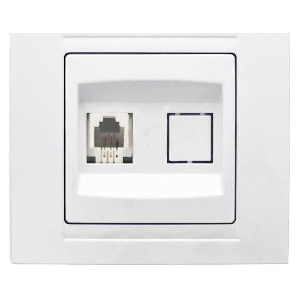 Розетка телефонная Gunsan Moderna белая