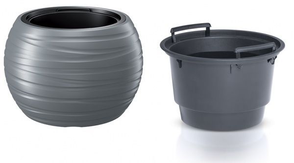 Горщик для квітів Prosperplast Maze 436х299 мм круглий сірий 