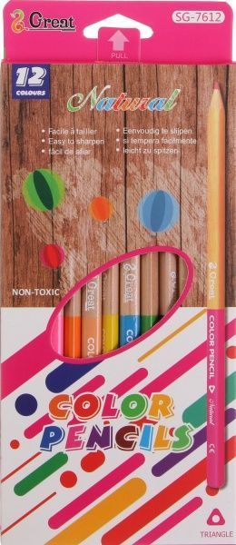 Карандаши цветные Nature розовый 12 шт.