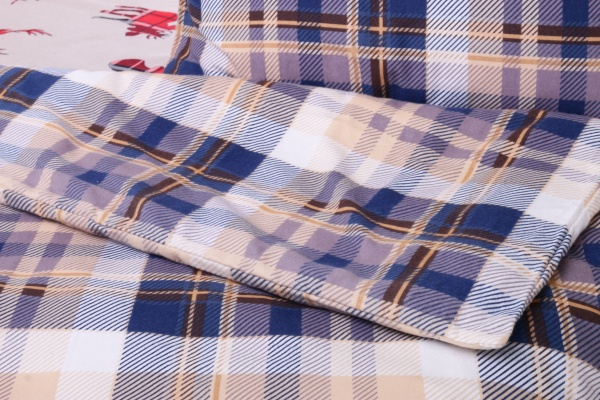 Пододеяльник Клетка синяя (фланель) 160x220 см La Nuit 