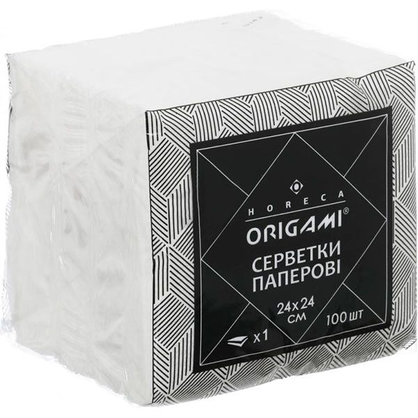 Серветки столові Origami Horeca 24х24 см білий 100 шт.