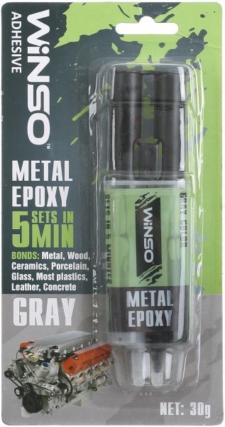 Клей WINSO двокомпонентний епоксидний Metal Epoxy сірий 30 мл 30 г