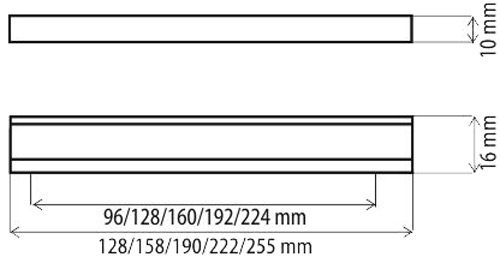 Меблева ручка DU 03 AL 128 мм алюміній DC